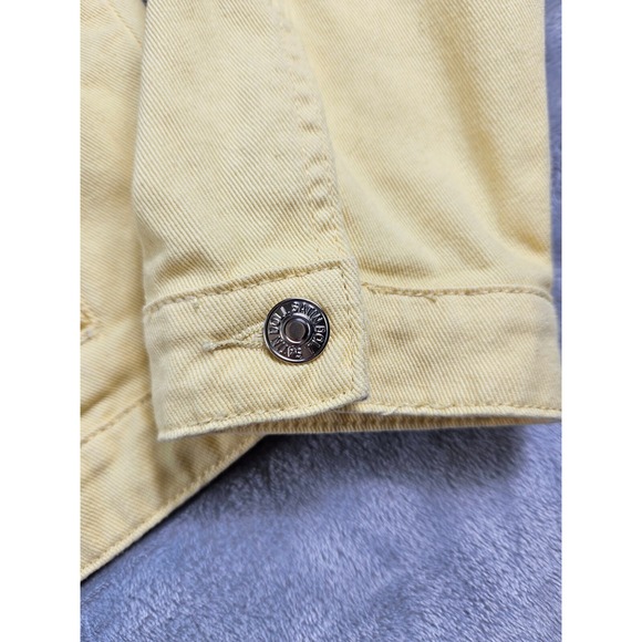 Satin Doll‎ Denim Jean Jacket Women's Teen Size XL Yellow Western Casual Sporty - Picture 6 of 14